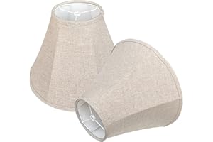 TOOTOO STAR Bell Lamp Shade Set of 2, Linen Lampshade for Floor Light and Table Lamp 6x14x10 inch, DIY Fabric Natural Linen Hand Crafted, Spider (Assembly Required)