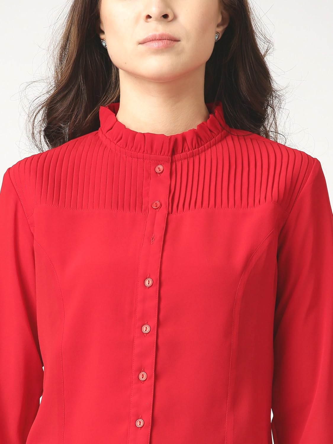 marie claire women's shirt (mc10018a--xl, red, x-large)