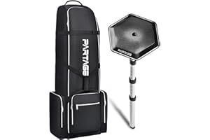 Partage Golf Travel Bag with Support System, Golf Travel Case for Airlines, 600D Heavy Duty Oxford -Black