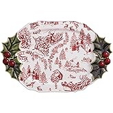 Mud Pie Christmas Holly Serving Platter