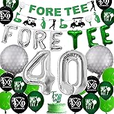 40th Birthday Decorations for Men, Golf Themed Happy 40th Birthday Party Decorations Balloons Numbers Banner Accessories Gifts for Men