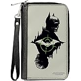 Buckle-Down PU Zip Around Wallet Rectangle The Batman Movie Batman and Riddler Poses and Logos Cityscape