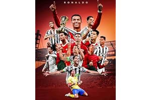 IDOLUSTER Superstar And Cristiano Ronaldo Signed Poster For Kids Fans Room Bedroom Wall Decor-American Soccer Posters Canvas Art Prints Picture For Teen Boy Birthday Gifts