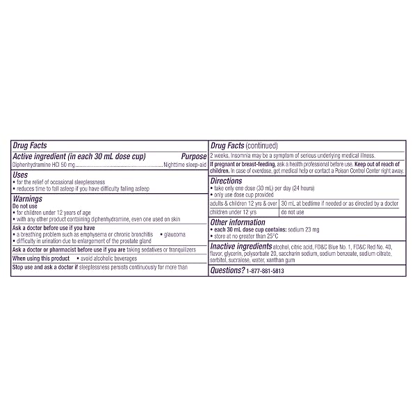 ZZZQUIL, SLEEP AID, NIGHTTIME SLEEP AID LIQUID, 50 MG DIPHENHYDRAMINE HCL, FALL ASLEEP FAST, NON-HABIT FORMING, WARMING BERRY FLAVOR, 12 FL OZ (PACK OF 2)