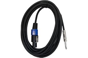 Harmony Audio HA-SPKQTR15 Pro Audio DJ Speakon Male to 1/4" Male Jack 15 Foot Speaker Cable