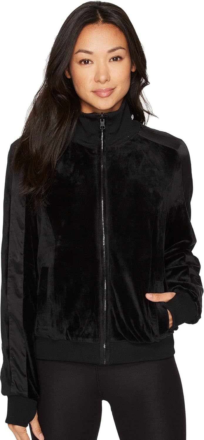 Blanc Noir Women's Posh Track Jacket, Black, Medium: Clothing