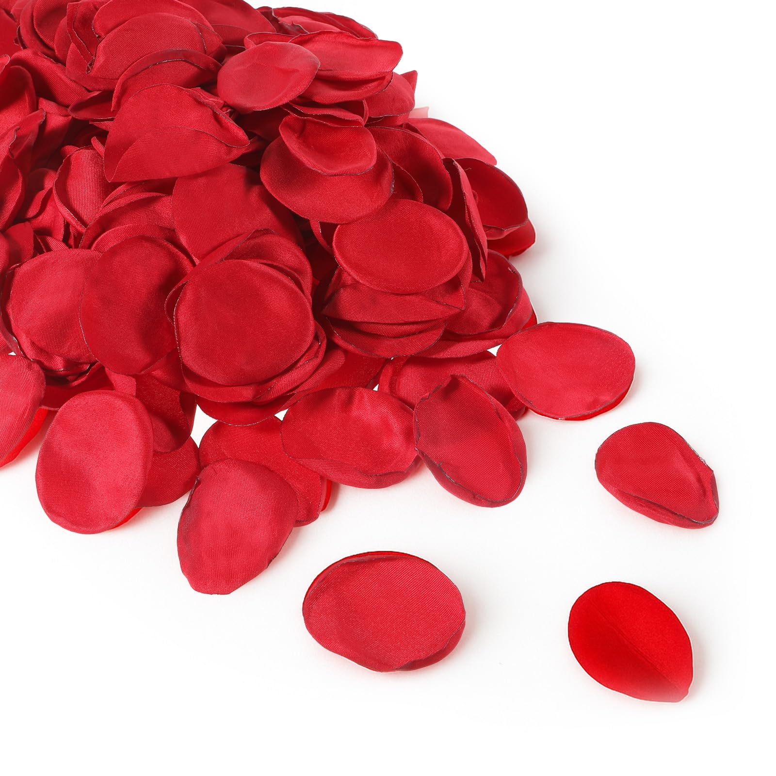 View 1 of 200Pcs Silk Rose Petals, Burgundy Silk Rose Flower Petals Red Flower Girl Scatter Petal Romantic Night Decoration for Weddings Party, Dinner Table, Home Decorations, Valentine's Day Decoration