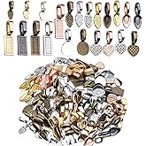 Pendant Connector,120 Pieces Tibetan Style Alloy Glue-on Flat Pad Bails Shovel Shape Pendants Charms Connector Hanger for Jewelry Making,6 Styles in 5 Colors