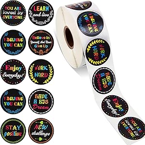 1000 Pieces Inspiring Planner Stickers Black Inspirational Quote Stickers Encouraging Stickers Motivational Encouragement Stickers for Laptop Book Phone Car Luggage Bike