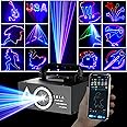 DJ Laser Light with App Control, 3D Animation Laser Projector for Party, Supports Custom Drawings, Text Playback, Personalized Programming, Sound Activated Laser Machine for Stage, Disco, KTV, Bar
