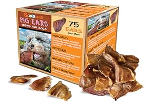 SCOOCHIE PET PRODUCTS Scoochie Pet Brazilian Pig Ears - All-Natural Dog Chews, Pig Ears for Dogs, Chemical-Free, Long-Lasting Treat - 75 Count