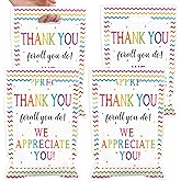 50 Pcs We Appreciate You Favors Bag Thanks for All You Do Plastic Gift Bags Be Thankful to Teacher Candy Snack Bag for Teacher Doctor Staff Employee Appreciation Party Decoration Supplies 10 x 6.5Inch