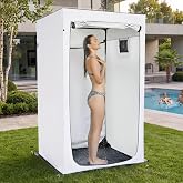 Alvantor&reg; Shower Tent Pop Up Changing Room Outdoor Shower Enclosure Pop Up Privacy Shelter Toilet Tent Camping Dressing Portable Shelter Teflon Coating Fabric 4&rsquo;x4&rsquo;x7' Patent Pending