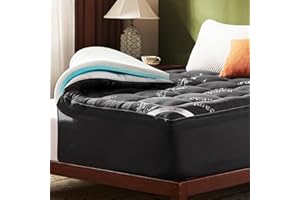 BEDLORE Mattress Topper Queen Size, 4 Inch Dual Layer Mattress Pad, 2 Inch Gel Memory Foam Plus 2 Inch Plush Pillow Top Mattr