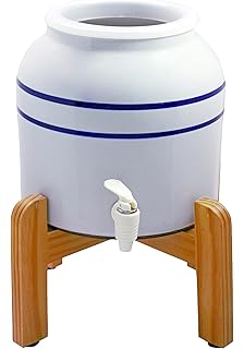 Ceramic Black Solid Water Dispenser And Black Counter Stand