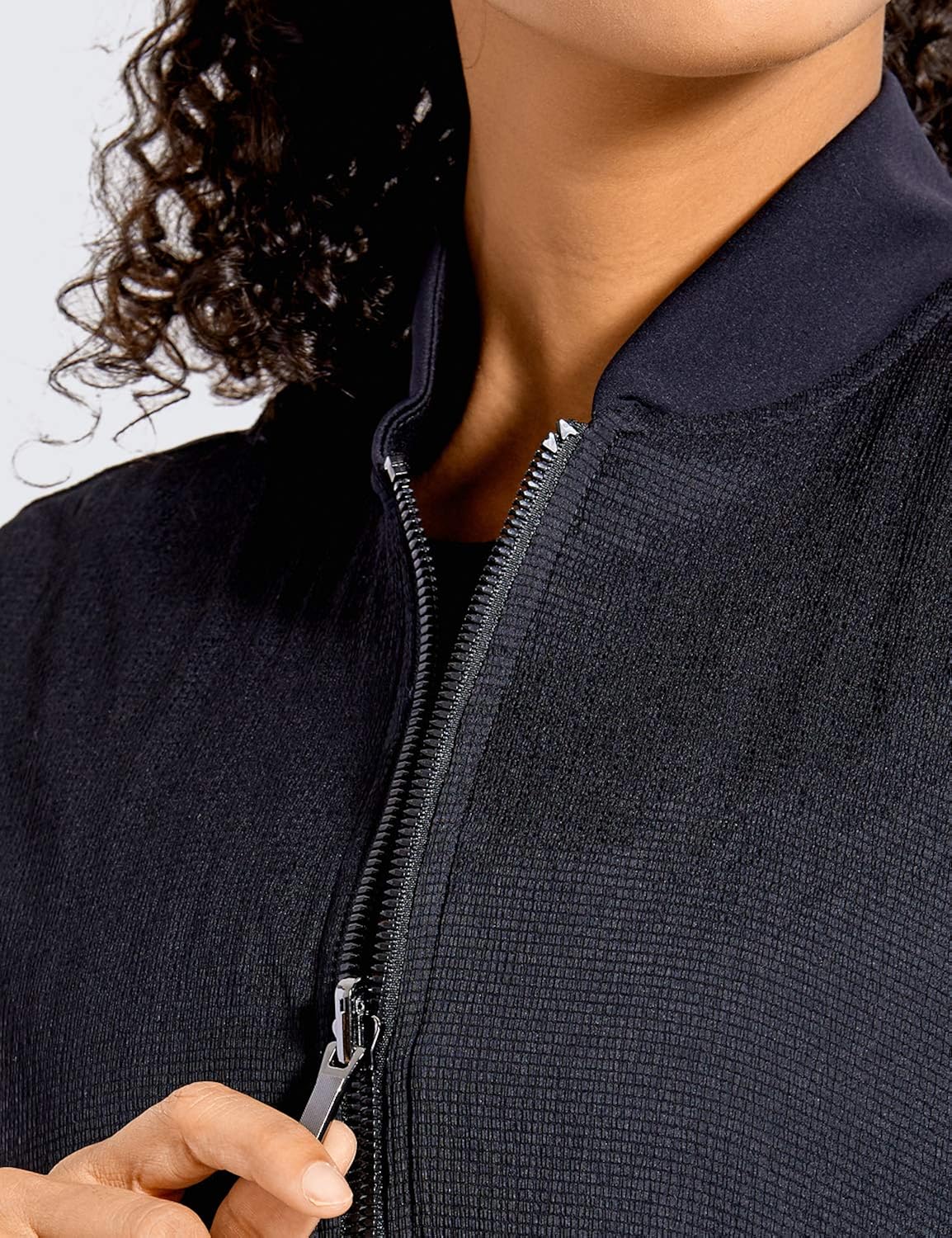 CRZ YOGA Women's Winter Flight Bomber Jackets Workout Full Zip Lightweight Warm Outerwear with Pockets: Clothing