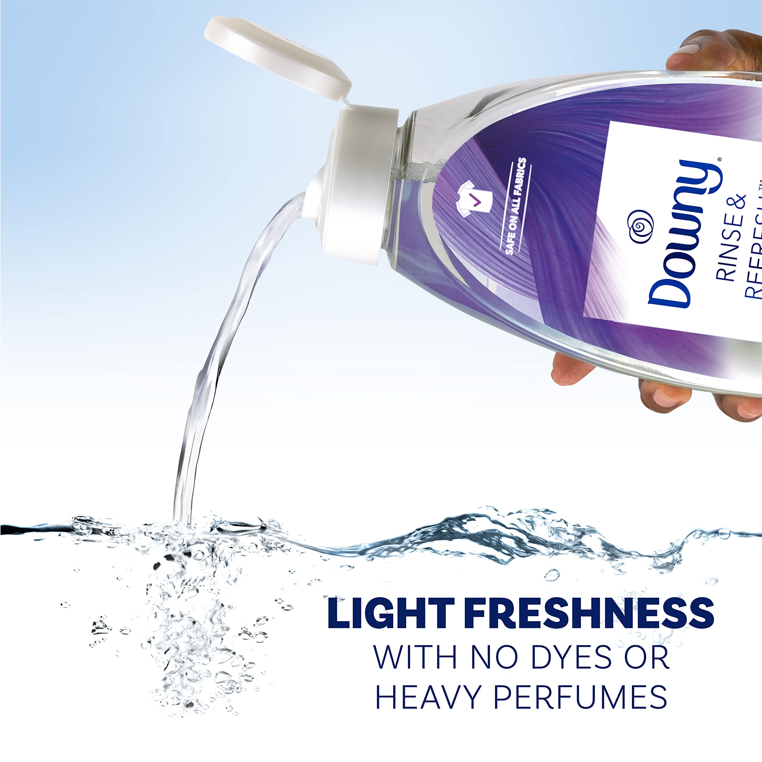 Downy RINSE & REFRESH Laundry Odor Remover and Fabric Softener, Fresh Lavender, 48 fl oz, Safe on ALL Fabrics, Gentle on Skin, HE Compatible