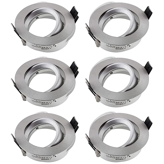 SEBSON Einbauleuchte schwenkbar silber / Einbaustrahler (LED / Halogen), 6er Pack