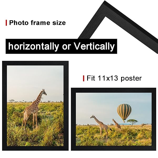 TKYGU 10 X13 PICTURE FRAME SET OF 3,WOODEN FRAME BLACK 10 X13 WALL GALLERY POSTER PHOTO FRAME WITH DURABLE SHATTER RESISTANT PLEXIGLASS,HORIZONTAL AND VERTICAL FORMATS FOR WALL MOUNTING BEST GIFT