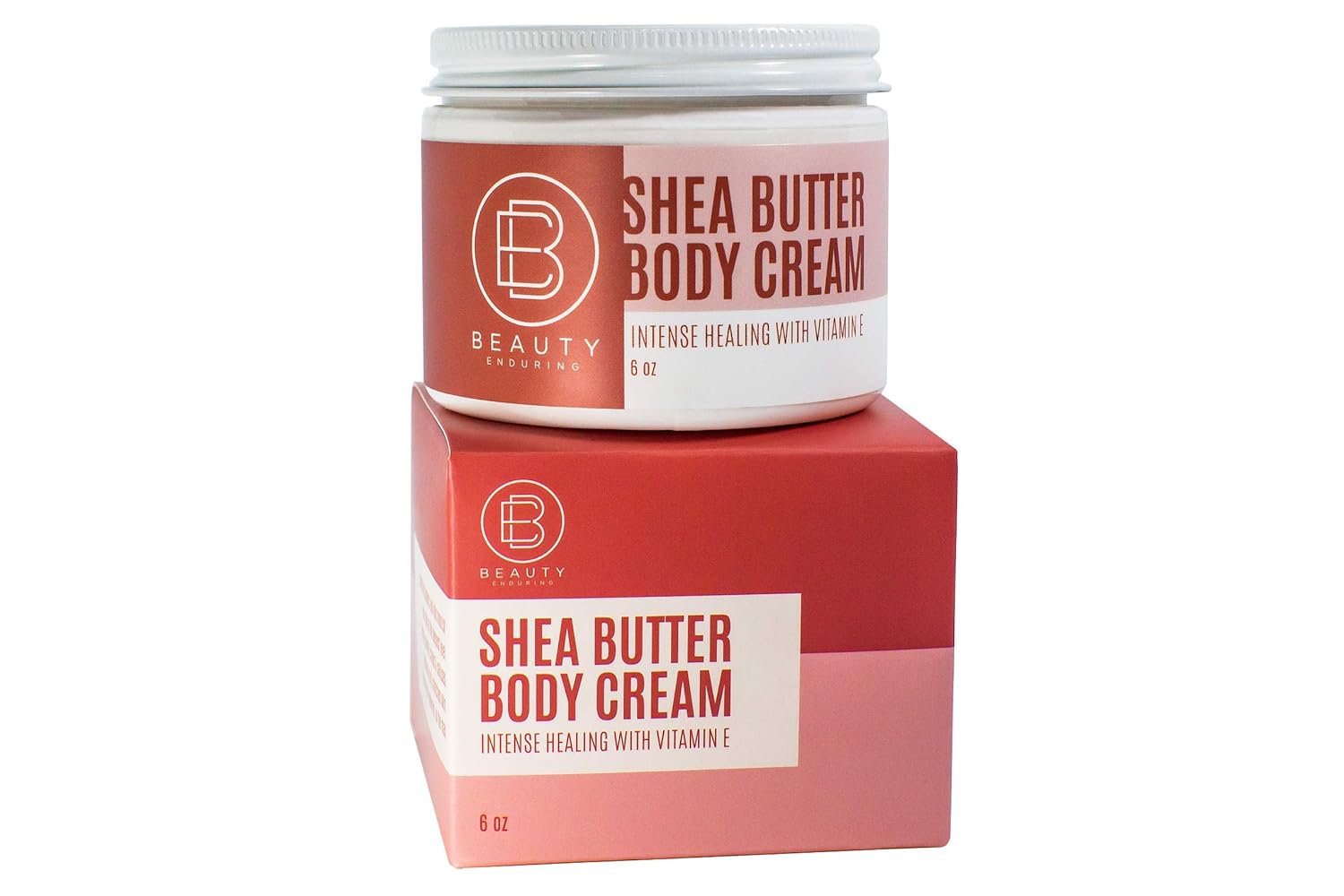 Shea Butter Body Cream by Beauty Enduring (6oz) - Hydrating Skin Care, Shea Butter and Aloe Vera Cream with Vitamin E and Jojoba Oil for Restoring Dry Skin and Stretch Marks
