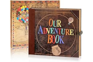 OUR LITTLE MIRACLE Adventure Book 148-Page DIY Handmade Scrapbook with Retro-Style Embossed Letter Cover - Perfect Travel Diary & Memory Album for Couples,Inspired by the 'Up' Saga,Ideal for Anniversaries & Weddings