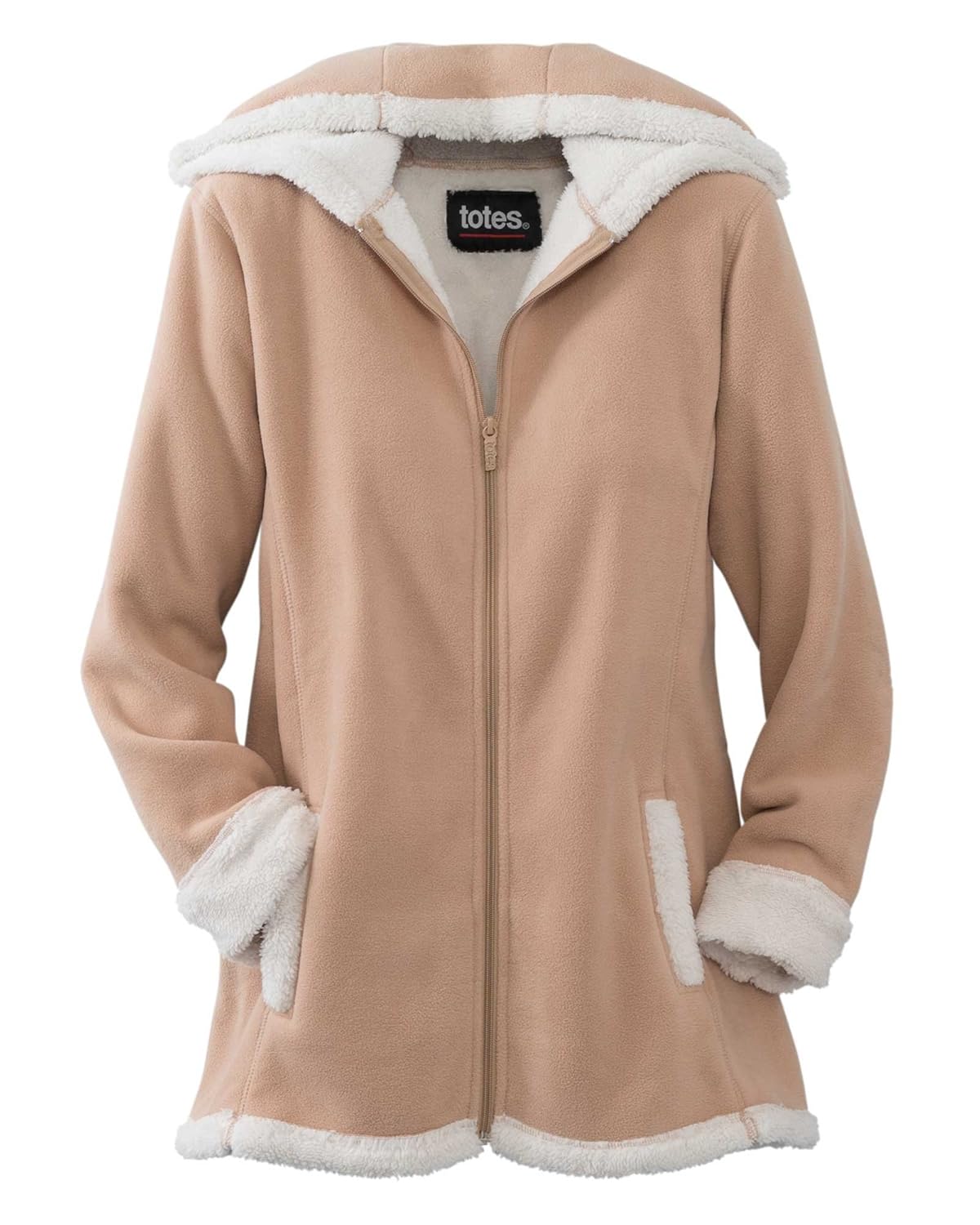 Buy totes Sherpa Trim Fleece Jacket, Beige, XLarge at Amazon.in