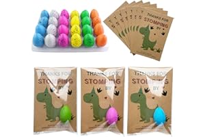 Y_Bong Dinosaur Party Favors - Dinosaur Birthday Party Supplies - 24 Pack Dino Egg Hatching Card Bulk - Funny Birthday Party Decorations for kids Boys Girls Toddler