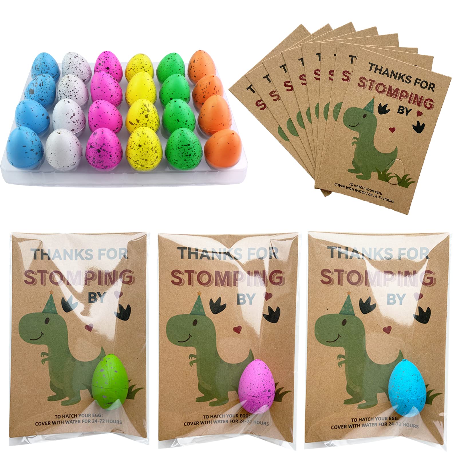 Photo 1 of **PARTIAL SET/ONLY 10** Y_Bong Dinosaur Party Favors - Dinosaur Birthday Party Supplies - 24 Pack Dino Egg Hatching Card Bulk - Funny Birthday Party Decorations for kids Boys Girls Toddler