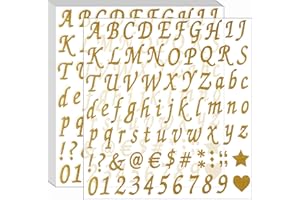 Waynoda 800 Pieces 10 Sheets Glitter Alphabet Letter Stickers, Self Adhesive Alphabet Number Stickers, letter and Number Stickers, Decals for Sign, Grad Cap Decoration, DIY Crafts Art Making,