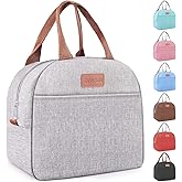 Lunch Bag for Women &amp; Men Adult Insulated Lunch Box, Small Leakproof Cooler Food Lunch Containers Reusable High Capacity Lunch Tote Bags for Work, Travel, Outdoor (Grey)