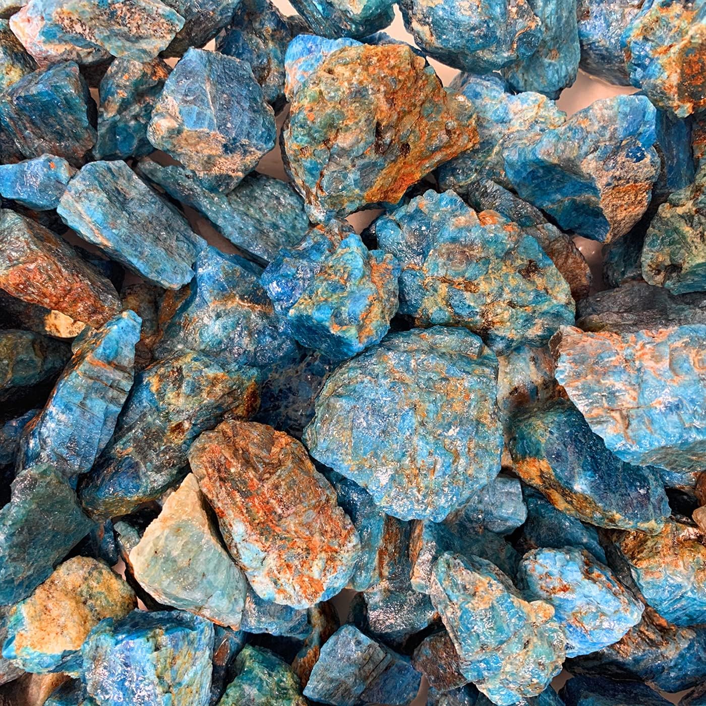 Indoor Fountains & Accessories - WireJewelry 3 Lbs of Bulk Rough Blue Apatite Stone - Large Natural Rough Stone and Crystals for Tumbling