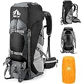 Night Cat Hiking Backpacks 70L Camping Backpacking Packs for Men Women Lightweight Outdoor for Mountaineering Traveling, No Internal Frame