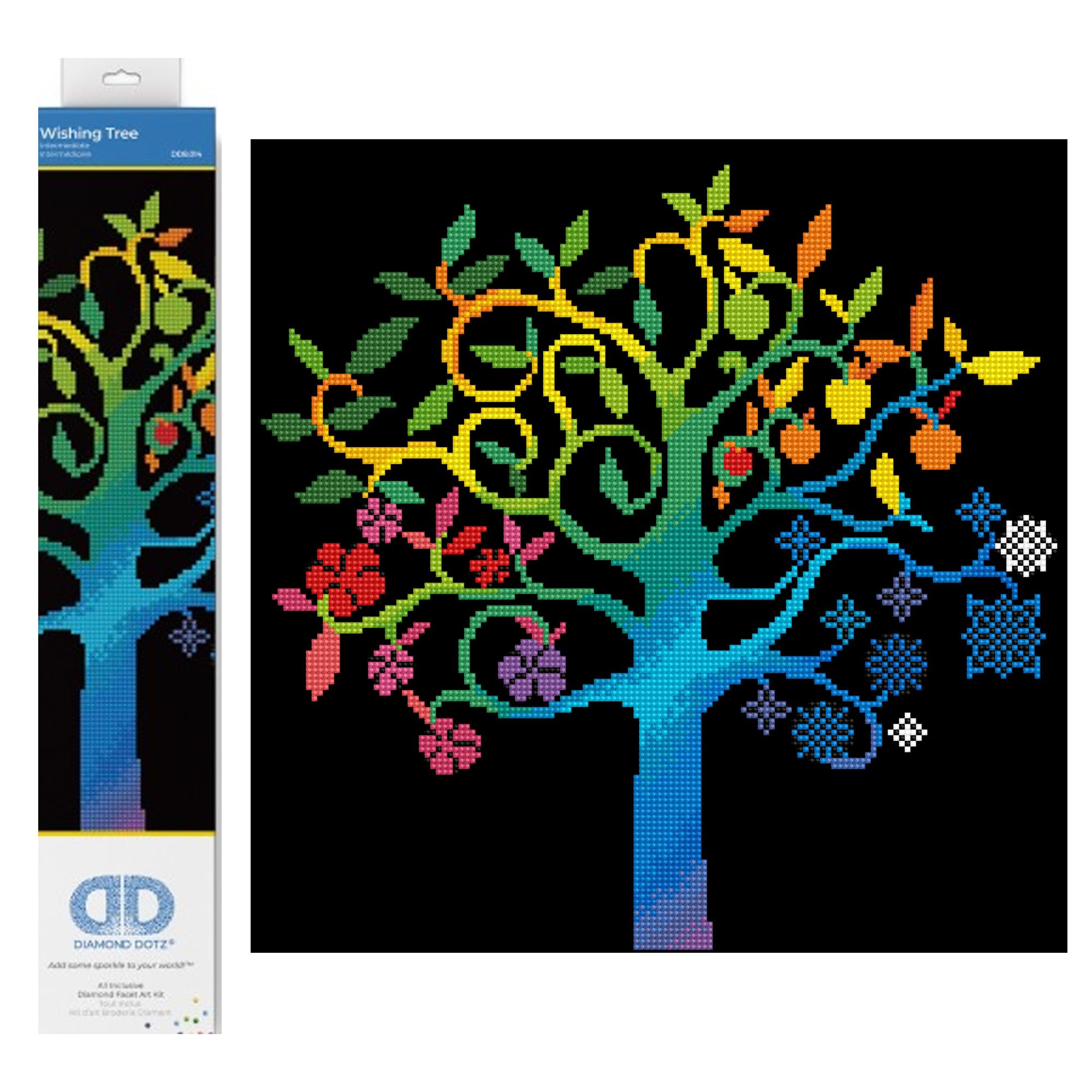 DIAMOND DOTZ Painting, Intermediate Kit, DD8, Wishing Tree, 41 x 41 cm