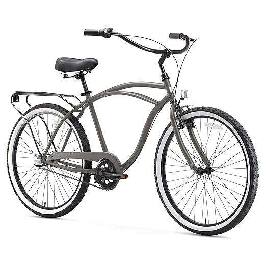 Sixthreezero Around The Block Mens Cruiser Bike With Rear Rack 26 Inches 3 Speed Matte Gray #womens #hybrid #bike