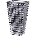 MCMCNCUIU Crystal Vase, Black Glass Vase, Glass Vase, Vases for Centerpieces, Flower Vase, Modern Vase, Grey Large Glass Vase for Living Room, Bedroom, Shelf, Dining Table, Mantle, 9 Inches