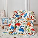 COOVA Kids Twin Blanket 60x80 Inch - Cartoon Fleece Throw, Toys for 2 3 4 5 6 7 8 9 10 11 12 Year Old Girl and boy Gifts, Soft Kids Blankets for Christmas Halloween Birthday Gifts,Dinosaurs White