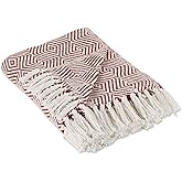 DII Diamond Throw Collection Woven Cotton, 50x60, Cinnamon