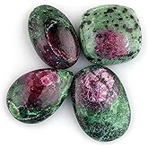 CRYSTALIS Wholesale 4pcs Natural Ruby Zoisite Loose Gemstone Bulk Cabochons Jewelry Making Supply, Chakra & Healing Polished Stones, Wire Wrapping, DIY, Gem Collection
