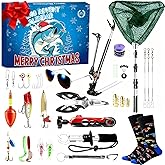 Fishing Tackle Advent Calendar 2025 for Men Teen Boys - 24 Days Christmas Countdown with Lures, Tackle, Tools - Surprise Christmas Fishing Tackle Box Xmas Gifts for Fisherman, Dad, Husband, Boyfriend