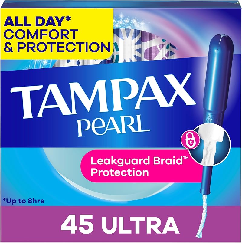 Tampax Pearl Tampons with Plastic Applicator Ultra 45 Count