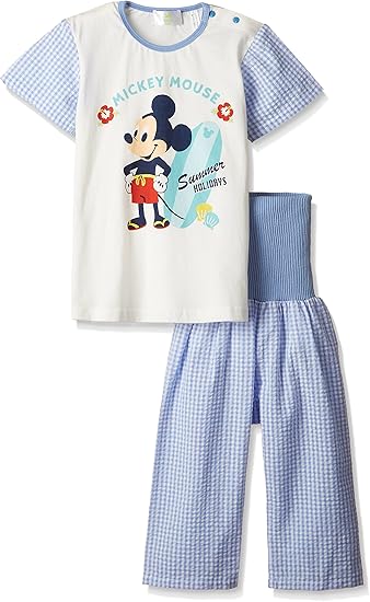 Amazon ディズニー Disney ディズニー ミッキーミニーギンガム腹巻付きパジャマ 35a7309 80 ブルー 90 パジャマ 通販