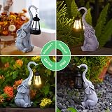 Goodeco Elephant Ornaments with Solar Lanterns 27.5cm Outdoor Garden Statue view 5