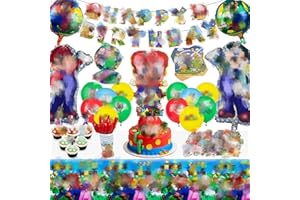 Birthday Decoration Set, 164Pcs Party Suppiles, Happy Birthday Banner, Cupcake Toppers Cake Decor, Balloon, Tableware,Tablecl