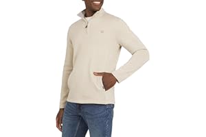 Chaps Men's Regular Fit Long Sleeve Midweight Quarter Zip Fleece Pullover Sweater (S-XXL)