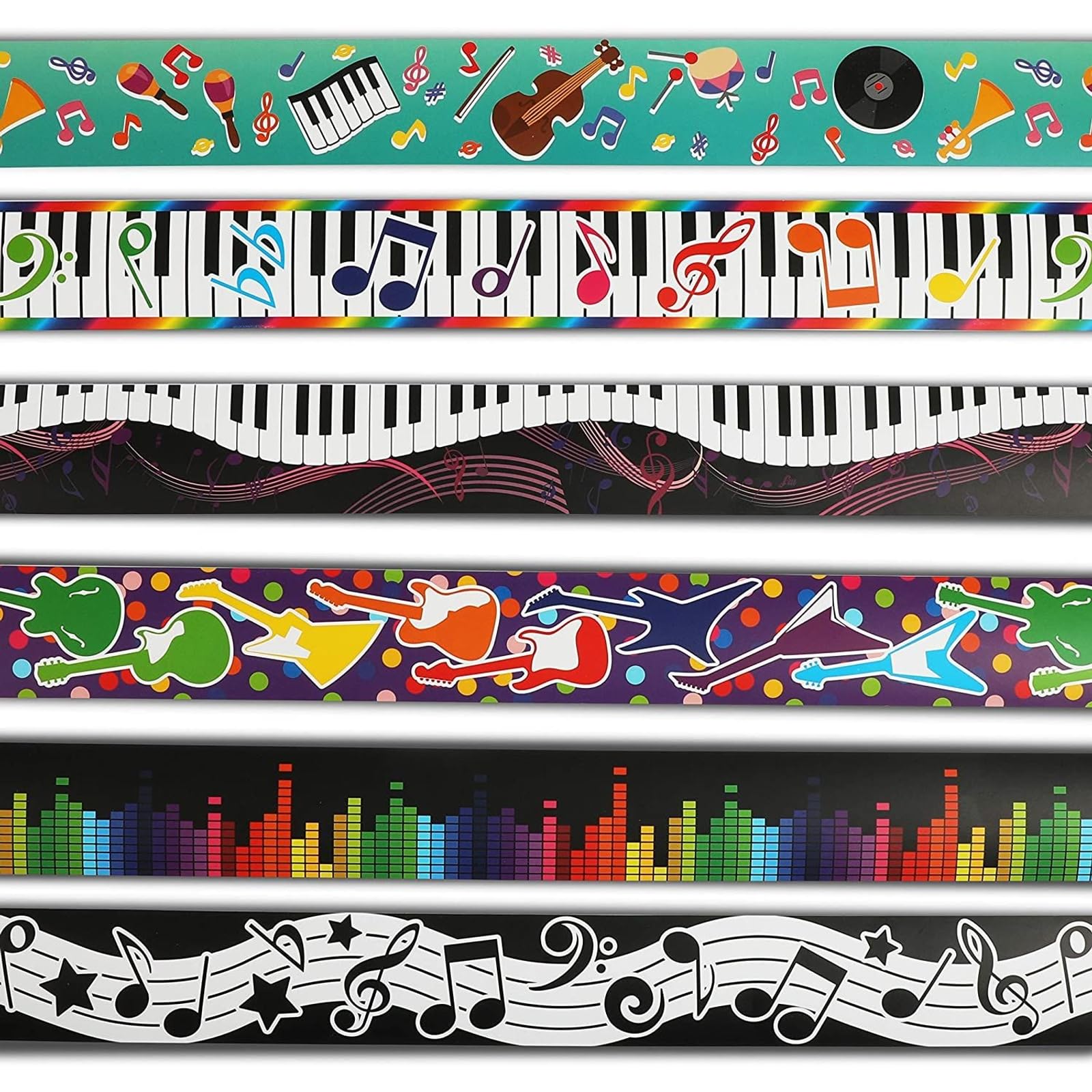 Bulletin Board Borders with Musical Notes (2.3 x 36 in, 78 Pieces)