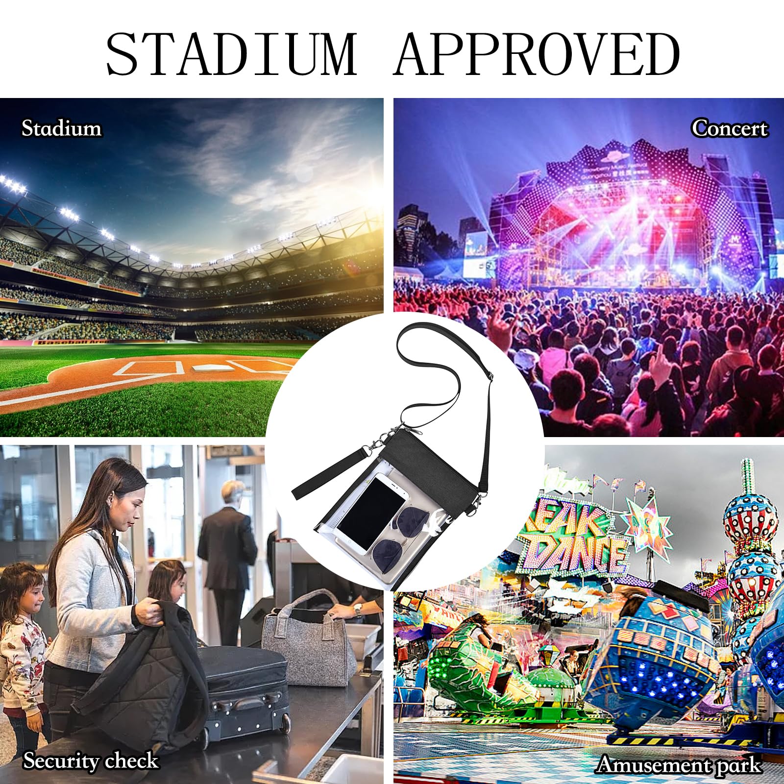Clear Crossbody Purse Bag Stadium Approved Clear Tote Bag for Work Concert Sports