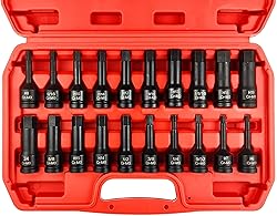 SEKETMAN 20Pcs 1/2" Drive Master Impact Hex Bit