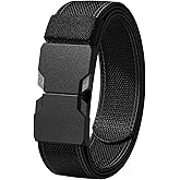 LionVII Quick Release Elastic Belt, Men Stretch Belts with Buckle Fit Through Belt Loops, Adjustable Trim to Fit 28-48" Waist