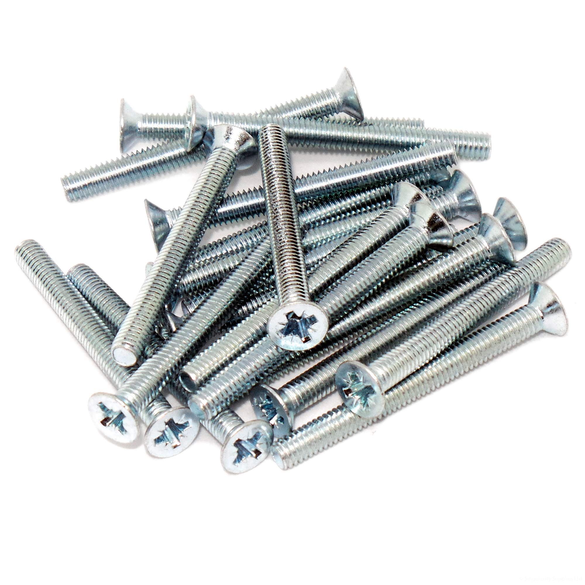 M4 (4mm x 40mm) Pozi Countersunk Machine Screw (Bolt) - Steel (Pack of 20) — image 1