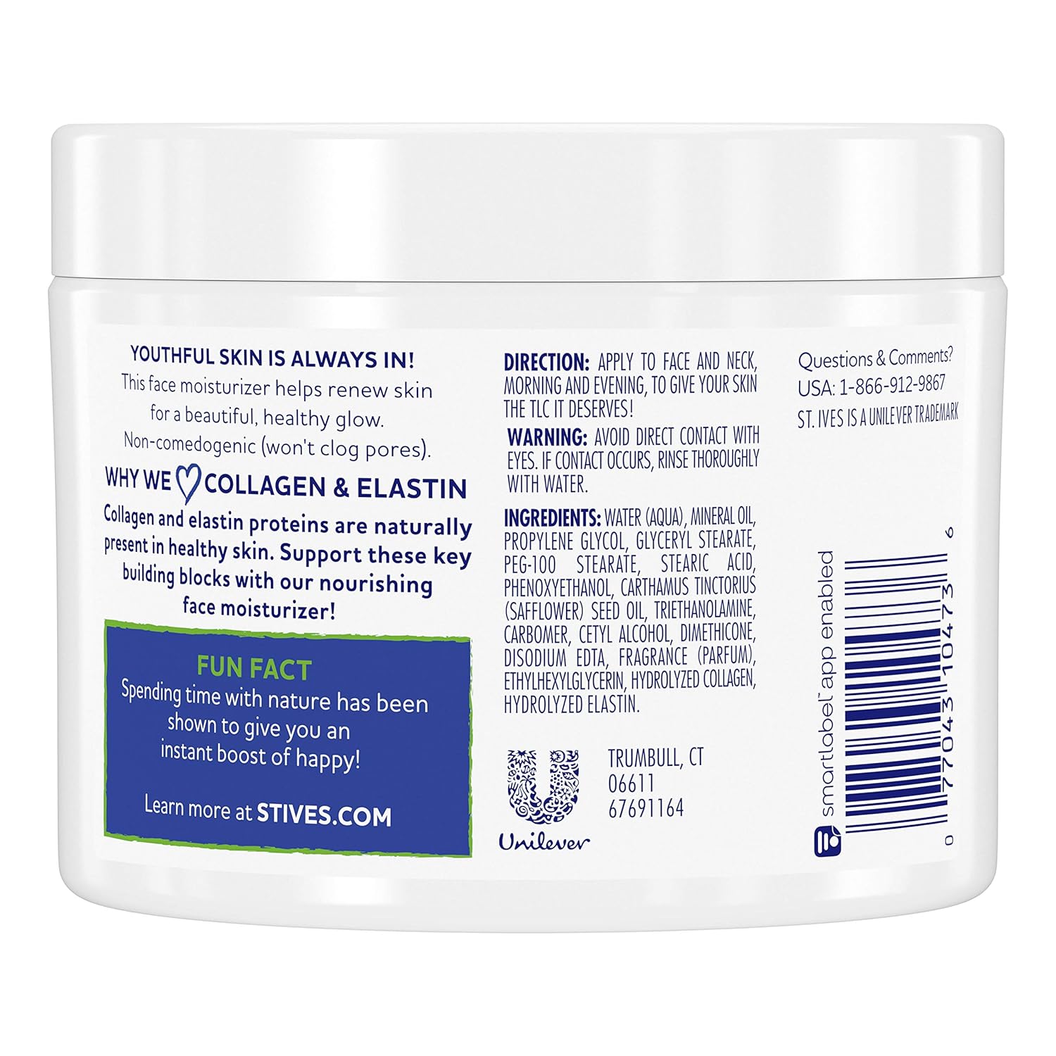 St. Ives Face Moisturizer for Dry Skin, Paraben free and Non Comedogenic, 10 oz: St. Ives: Beauty